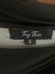 Gray &amp; Black Cowl Neck Long Sleeve