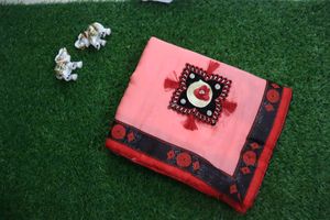Embroidered Pink Saree