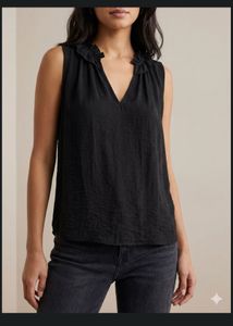 H&amp;M Chic Black ruffle Neck Top