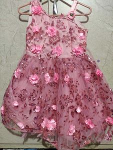 Pink Flower Girl Dress