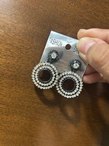 Black metal earrings