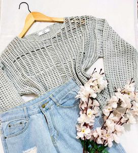 Pinterest Crochet Grey Pullover Made In Korea A