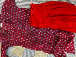 Red Floral Pajama Set