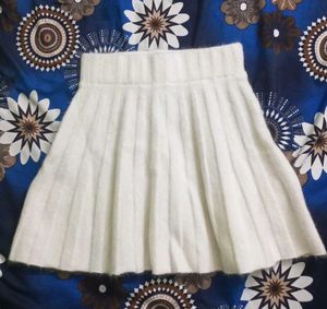 Pleated White Skirt