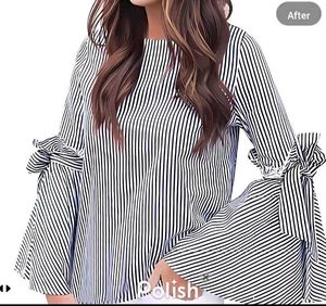 New With Tag Cute Korean Stripped Bow Top