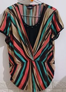Striped V-Neck Top