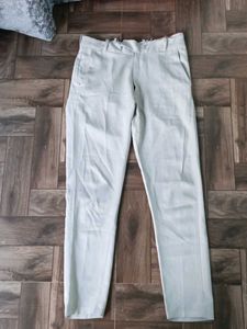 Casual Beige Straight Pants
