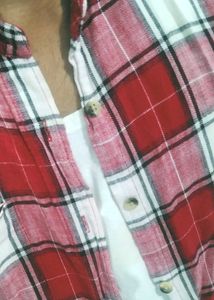 Red Checked Cotton Shirt