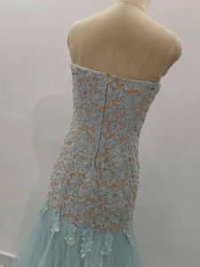 Blue Lace Mermaid Gown