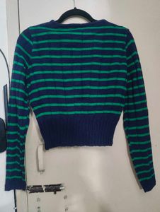 Striped Knit Crop Sweater