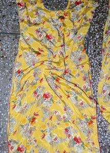 Yellow Silk Suit Set