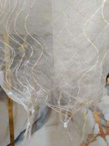 white transparent duppata with embroidery