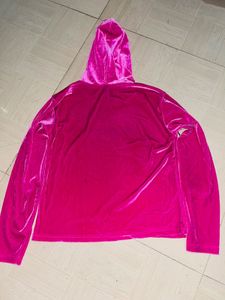 Hot Pink Velvet Y2K Hoodie