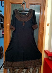 🇳🇿💫💗Elegant Black Printed Anarkali Kurta