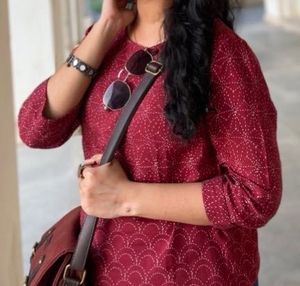 Indo-western Maroon Fabindia top