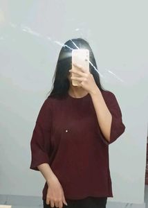 Burgundy T-Shirt Made In Korea