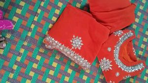 Orange Kurta Set With Heavy Dupatta