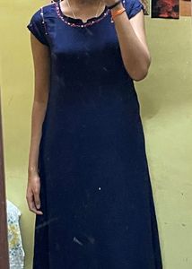 Navy Blue A-Line Dress