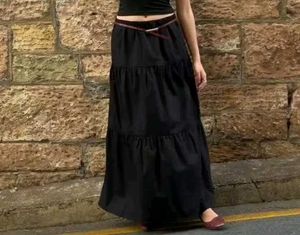 Black Tiered Maxi Skirt