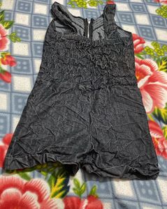 Grey Dungarees Short Dress
