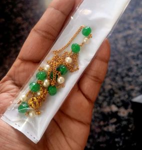 Green &amp; Pearl Beaded Necklace