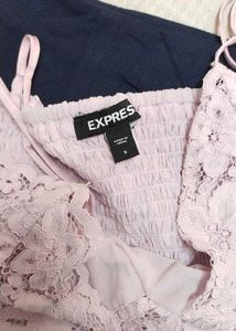 Lavender Camisole Top With Skirt Combo