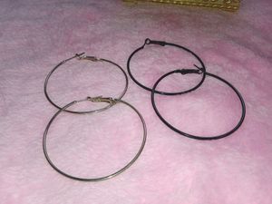 Combo Of Black &amp; Silver Hoop Earrings