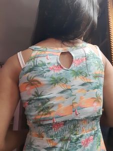 Blue Floral Print Dress