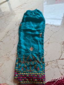 Teal Embroidered Indian Pants