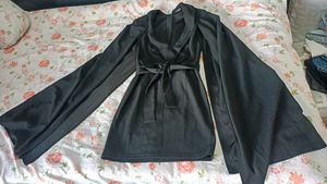 Black Party Dress With Open Sleeves