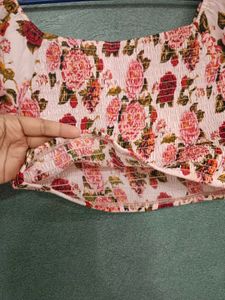 Floral Smocked Crop Top
