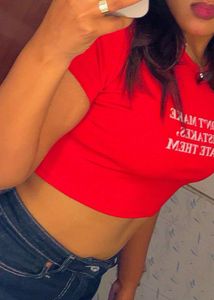 Red Graphic Crop Top