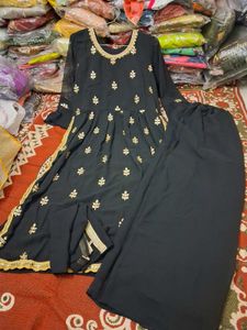Black Embroidered Salwar Kameez Suit