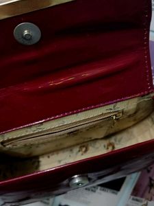 Burgundy Clutch with Gold Detail