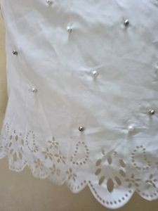 PRICE DROP!!!Pearl And beads White Top With Cutout