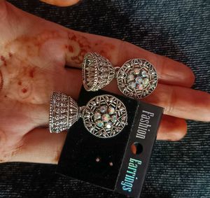 Silver Jhumka Earrings