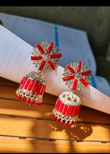 Red Earrings/Jhumka