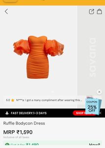 Savana Ruffle Sleeves Bodycon Dress