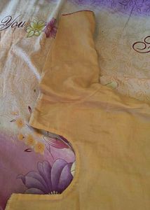 Simple Kurti Design With Orange,Pink Color Flowers