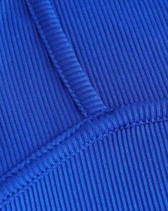 Blue Long Sleeve Crop Top