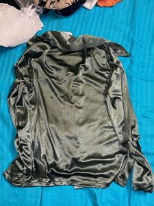 Vintage Olive Velvet Button Down