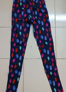 Navy Blue Macron Print Slim Fit Pant