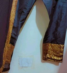 Black Plazo Pant With Sequins Dupatta 30 Waist