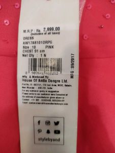 Pink Coloured A-line Dress With Sequence On Top.