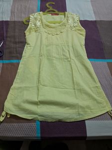 Branded Yellow Embroidered Cotton Tunic.Not Used
