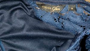 Navy Blue Fit and Flare Lace Dress