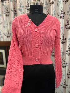 Pink Knit Cardigan