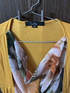 Yellow Floral Print Tunic Top