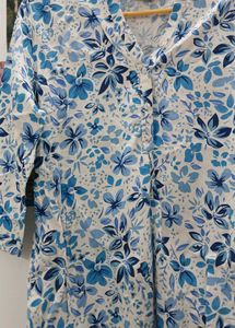 Blue Floral Blouse