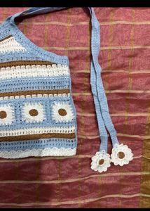 Crochet Daisy Tie Tank Top
